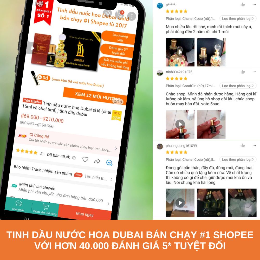 Tinh dầu nước hoa Dubai sỉ lẻ (chai 15ml và chai 5ml) | tinh dầu dubai
