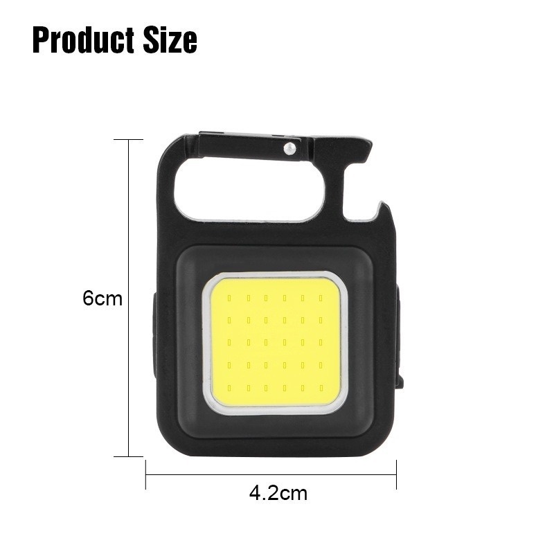 Đèn Pin Led Mini Siêu Sáng COB - Đèn Pin Móc Khóa Dùng Mở Nắp Chai Đa Năng ,Tích điện và Nhấp Nháy - Đèn Đa Năng Sạc Usb