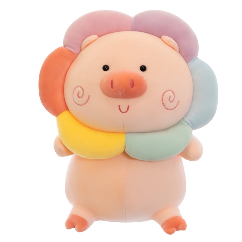 Gấu bông heo mặt cầu vồng thú nhồi bông heo ôm cầu vồng thú bông cao cấp gấu bông cho bé Mascot size 25 35 55cm