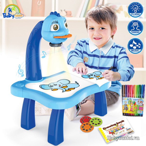 ( SIÊU HOT ) BÀN VẺ THÔNG MINH CHO BÉ❤️ BÀN VẼ CÓ ĐÈN CHIẾU ❤️ MÁY CHIẾU VẼ TRANH ❤️BÀN VẼ 3D ❤️CÓ NHẠC 5.0 - HÀNG MỚI V