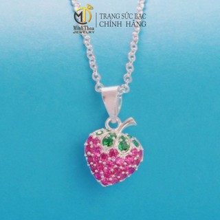 Dây chuyền bạc cho bé, vòng cổ bạc bé gái hình quả dâu dễ thương Minh Thoa JEWELRY