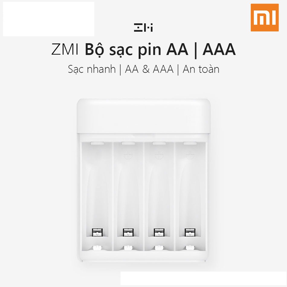 Bộ Sạc Pin AA - AAA Xiaomi ZMI PB401 Dùng Cho Pin Zi5/Zi7