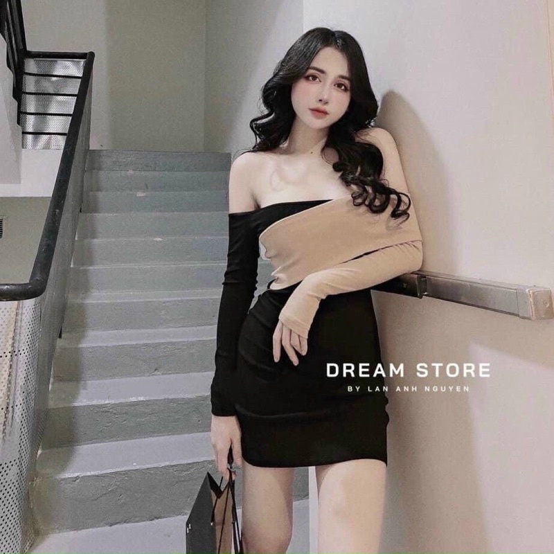 {Freeship} Đầm Thun borip ôm body bệt vai Tay dài | BigBuy360 - bigbuy360.vn