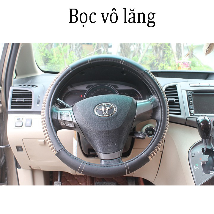 Bọc vô lăng khâu chỉ xe hơi giả da mềm chống trượt mã 2019STW09A