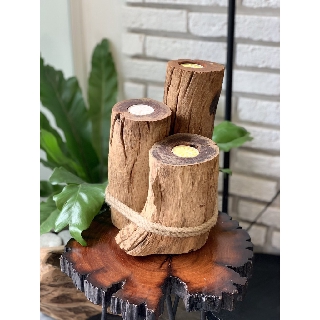 Chân Nến Gỗ Lũa Tự Nhiên 100%