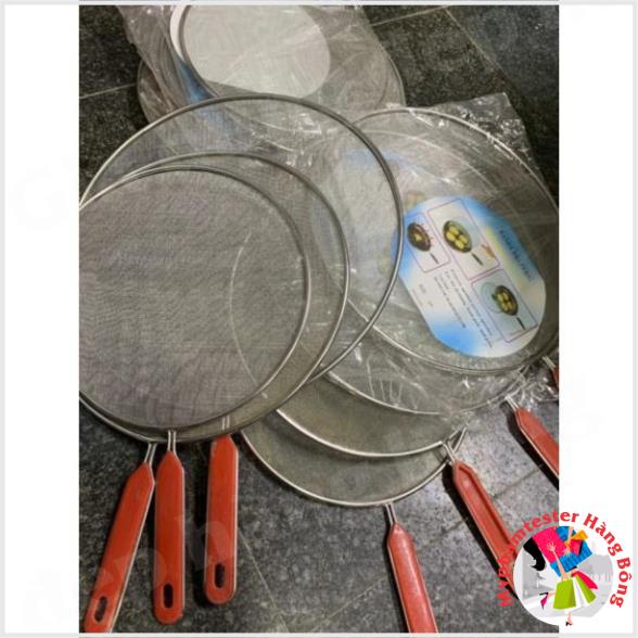 Đậy chảo lưới không bắn i nốc xịn 3 cỡ có tay cầm