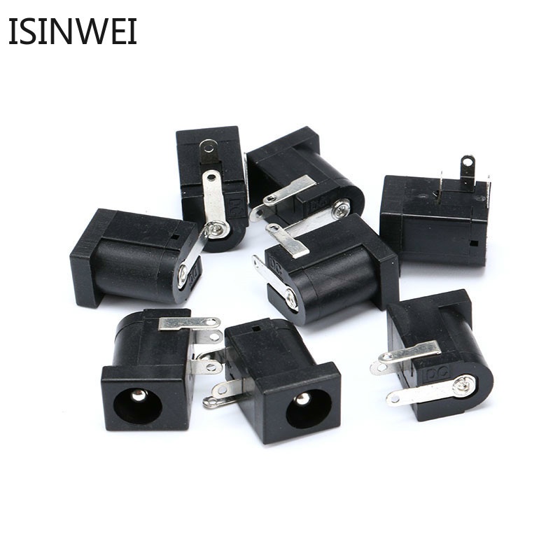 Set 100 Đầu Cắm Nguồn DC-005 5.5*2.1mm 5.5*2.5 2.1 Màu Đen