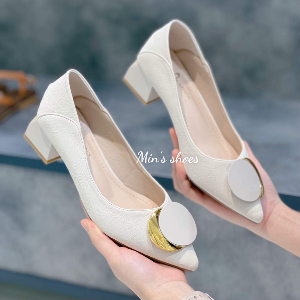 Min's Shoes - Giày Gót Vuông Da Dê Cao Cấp VN110