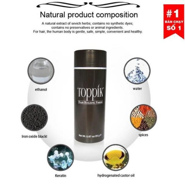 Bột phủ dày tóc hói tóc thưa Toppik