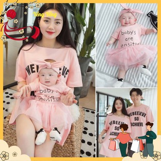 XẢ KHO - Váy hồng cho mẹ và bé