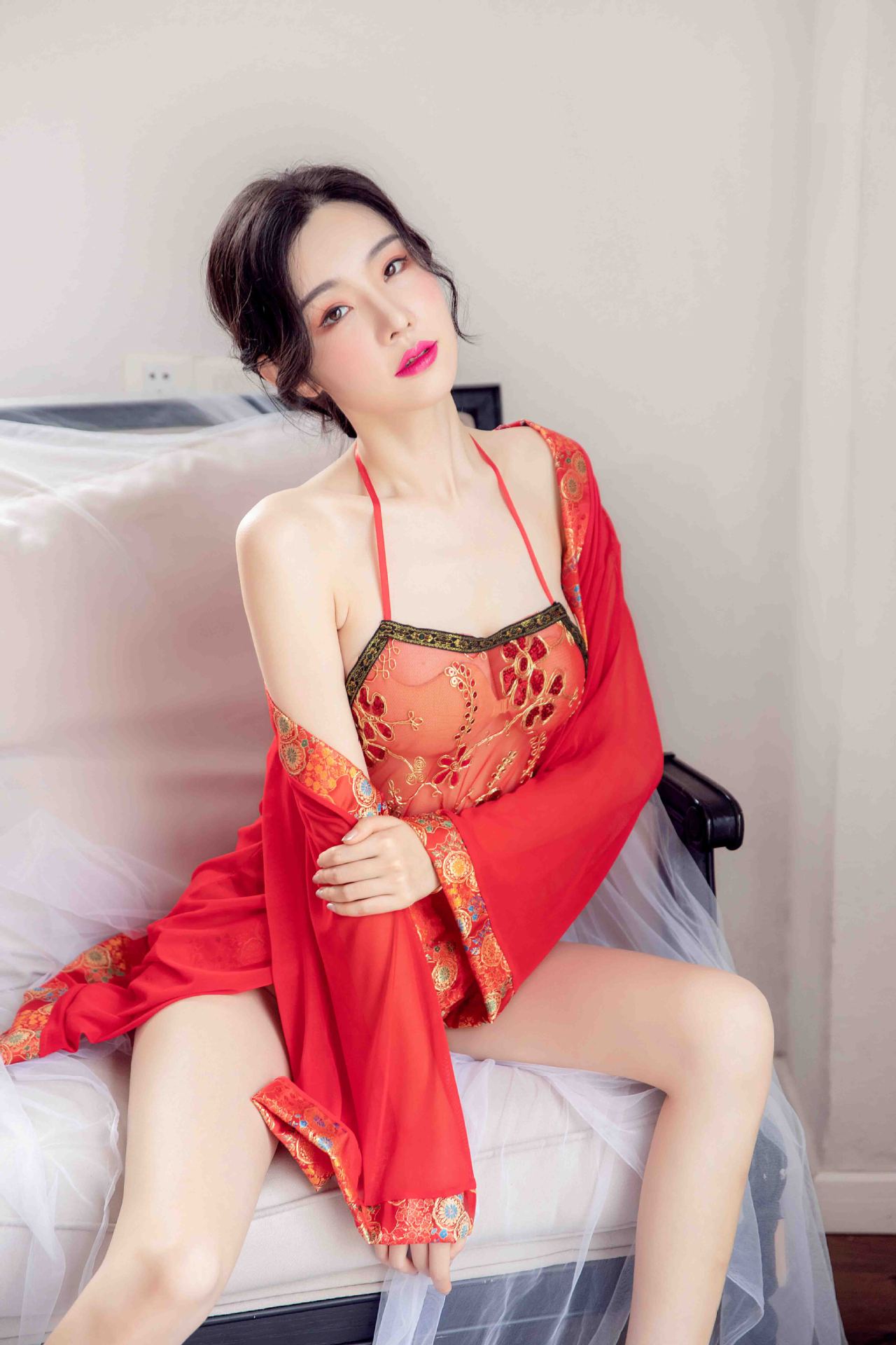Set đồ ngủ bằng lụa satin phối ren thời trang quyến rũ cho nữ Đồ ngủ nữ tiểu thư sexy cosplay dễ thương cute gợi cảm bigsize hai 2 dây | BigBuy360 - bigbuy360.vn