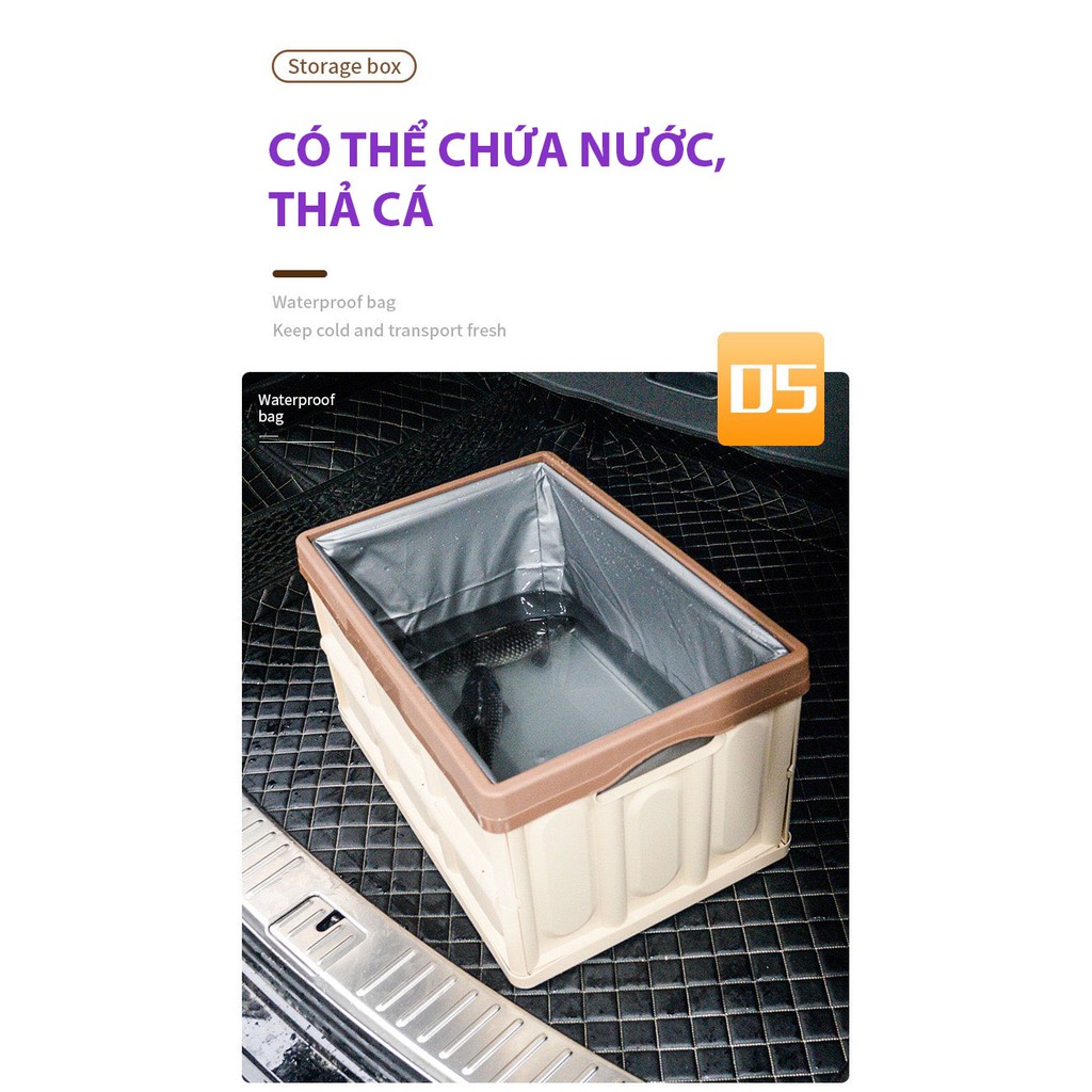 Hộp gấp gọn đựng đồ ZIYOUHIKE nhựa PP, dành cho để đồ trong nhà, cốp sau ô tô, chứa quần áo, đồ dùng