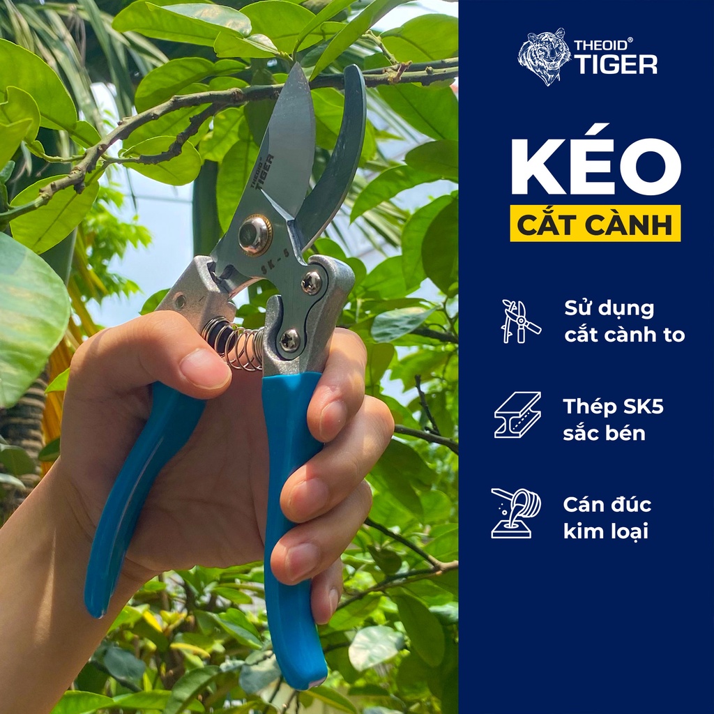 Kéo Cắt Cành - Cưa Gỗ Cầm Tay Mini Theoid Tiger Bộ Dụng Cụ Làm Vườn Chăm sóc cây cảnh - Bảo Hành 1 đổi 1