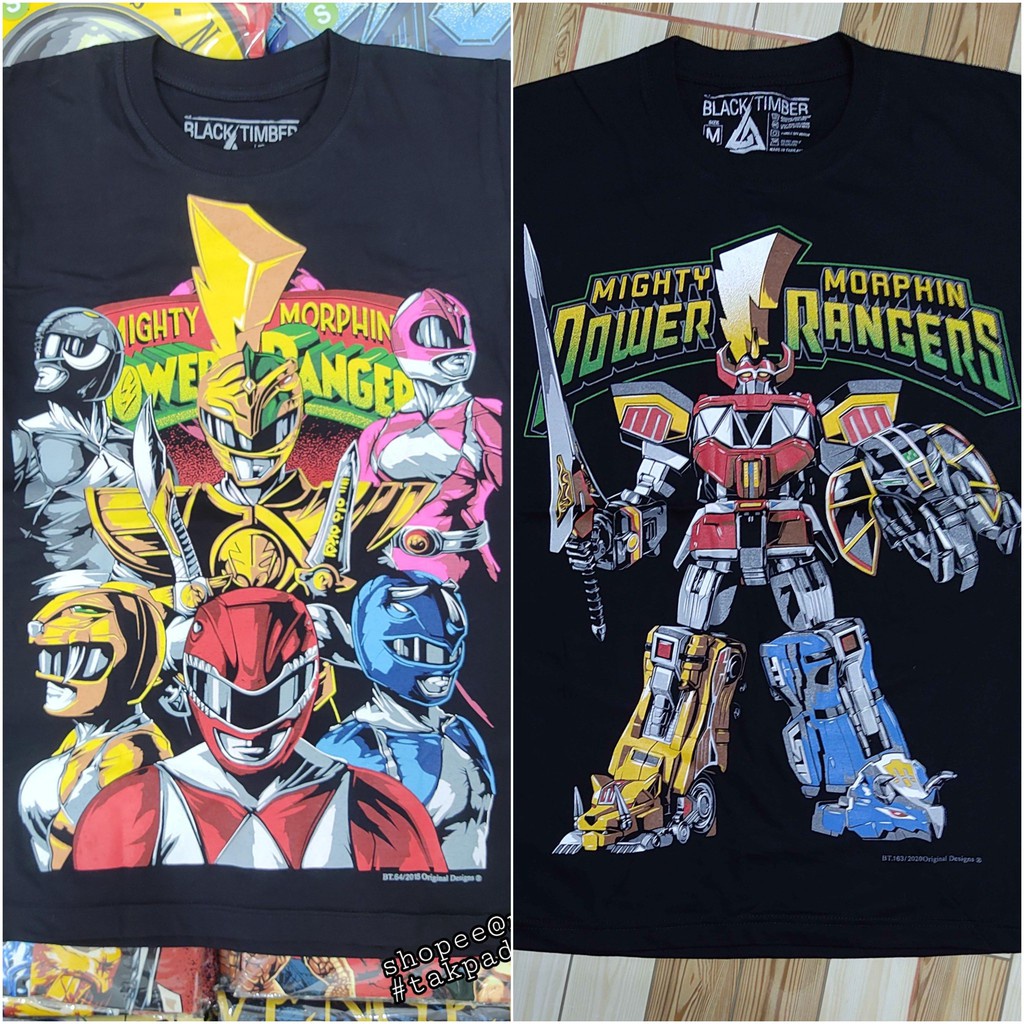 Áo Thun 100% cotton In Hình Nhân Vật Game Mighty Morphin Power Rangers Dành Cho Nam