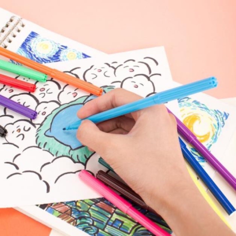 Bút dạ màu Deli-Bút lông màu dầu 12/18/24 màu37170