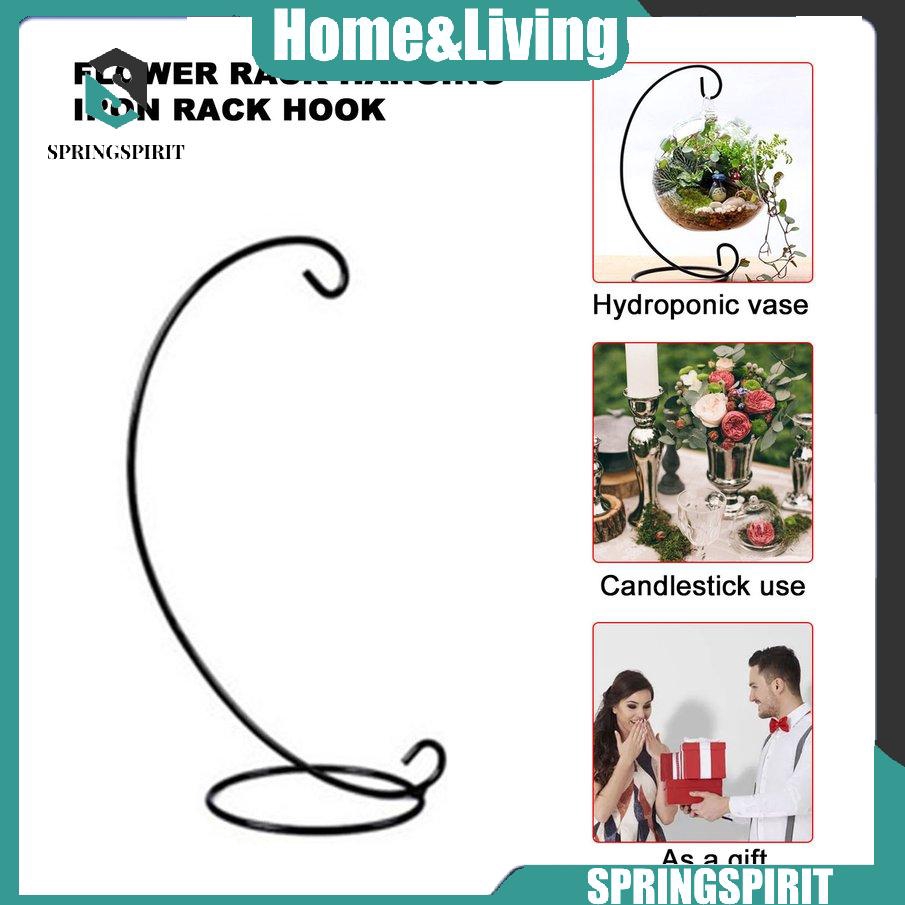 Giá sắt treo chậu cây bằng thủy tinh trong suốt kích thước 23cm 9"