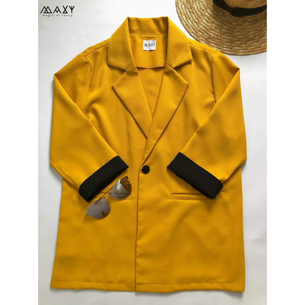 Áo khoác blazer phong cách Hàn Quốc mustard blazer Maxy Workshop | BigBuy360 - bigbuy360.vn