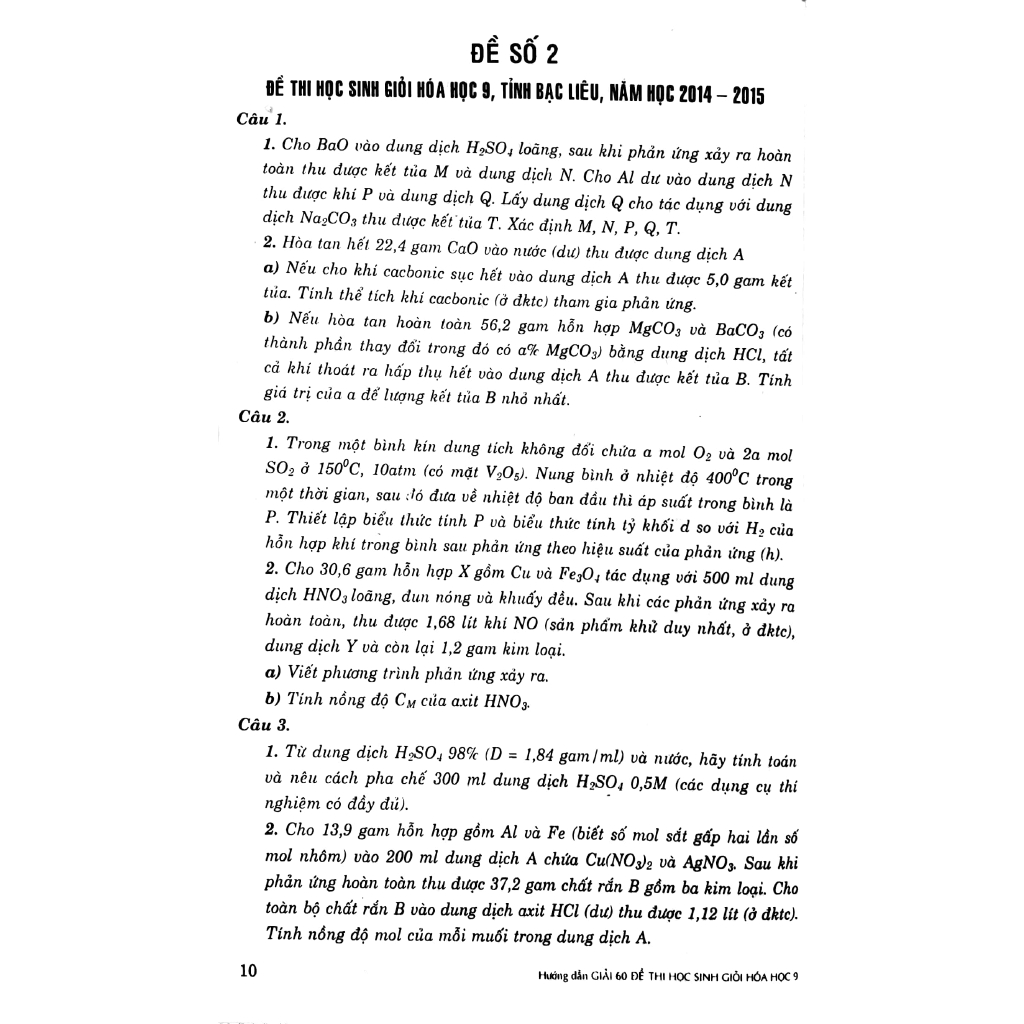 Sách - Hướng Dẫn Giải 60 Đề Thi Học Sinh Giỏi Hóa Học 9