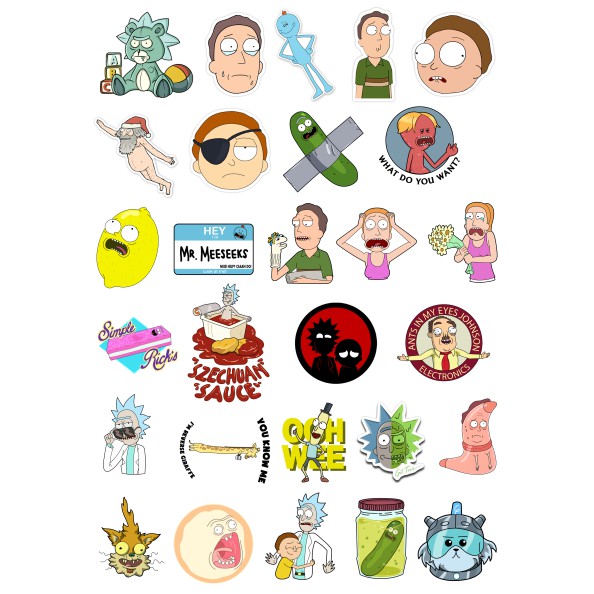 Hình dán STICKER  RICK AND MORTY, dán xe, laptop