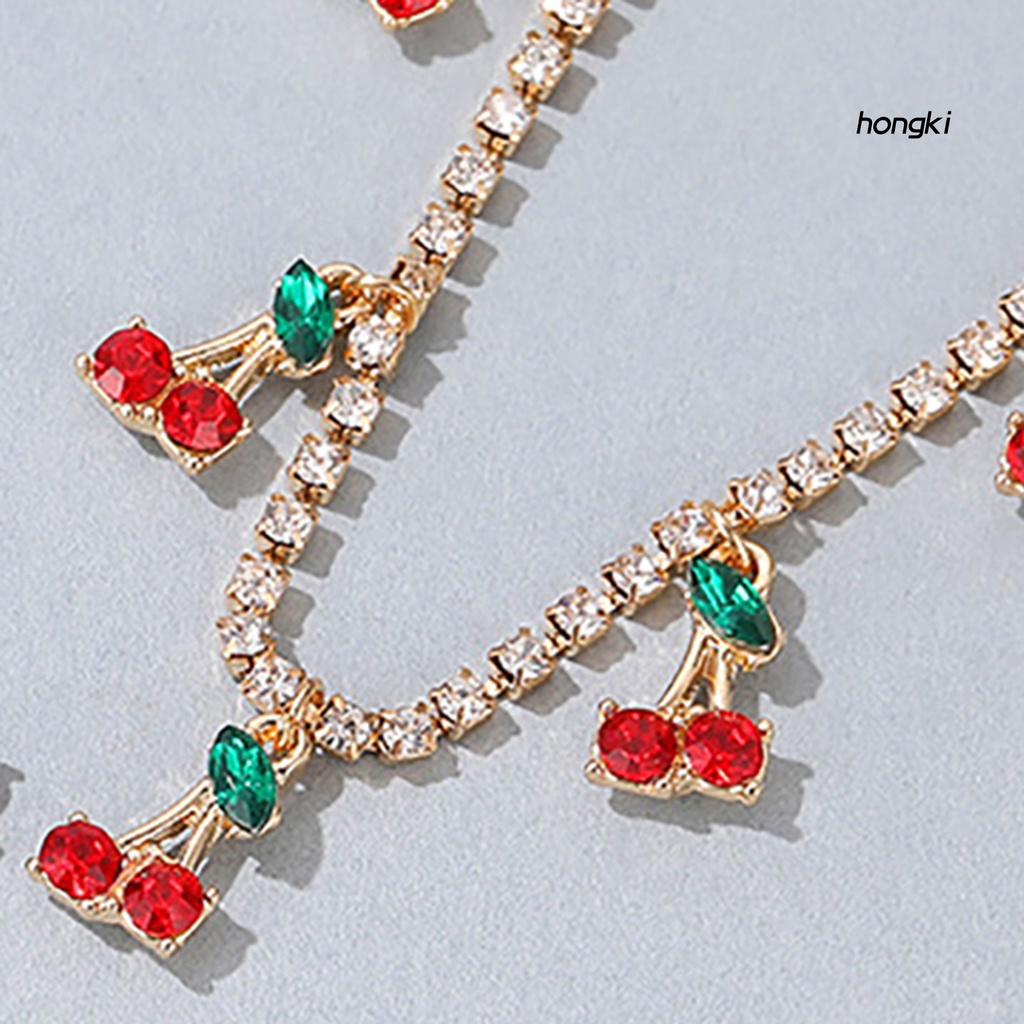 vòng cổ Hợp Kim Mặt Hình Quả Cherry Dễ Thương Cho Nữ