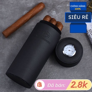 Dụng cụ ủ cigar hộp da, humidor da