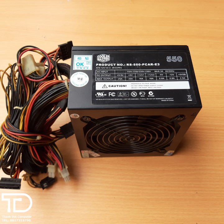 Nguồn máy tính Cooler Master 550W công suất thực - Nguồn Cooler Master RS-550-PCAR-E3