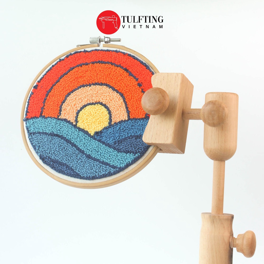 Đế kẹp khung thêu điều chỉnh được độ cao chất liệu gỗ cao cấp - Tặng kèm khung thêu