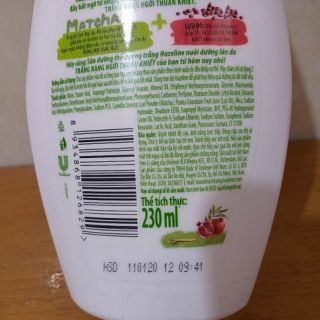 Sữa dưỡng thể HAZELINE matcha & lựu đỏ 230ml