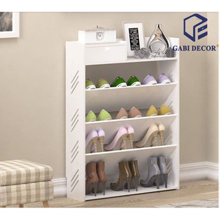 Tủ giầy chéo 5 tầng 1 ngăn kéo (80x60x17cm), ảnh thật phía cuối - GABI