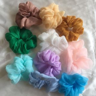 Cột tóc vải Scrunchies - dây chun buộc tóc, vòng đeo tay các màu vintage.