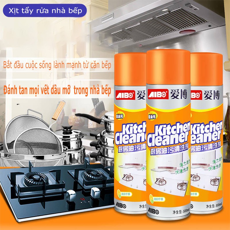 Chai Xịt Tẩy Đa Năng Kitchen Cleaner 500ml - Dạng Bọt Tuyết - Siêu Sạch