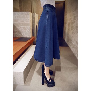 Đầm Denim Tung Xòe 2 Lớp