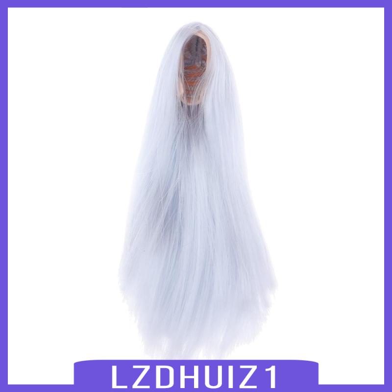 Tóc Giả Thẳng Dài 15cm Màu Xám Cho Búp Bê BJD 1 / 6