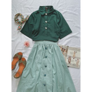 chân váy dài linen