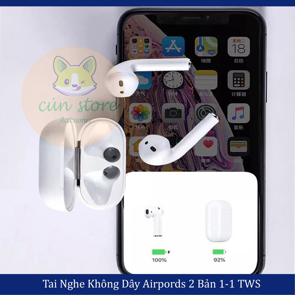 [Bảo Hành 12 tháng] Tai Nghe Bluetooth Airpods 2 Full Chức Năng Định Vị - Đổi Tên, Check Setting, Fix Pin Ảo