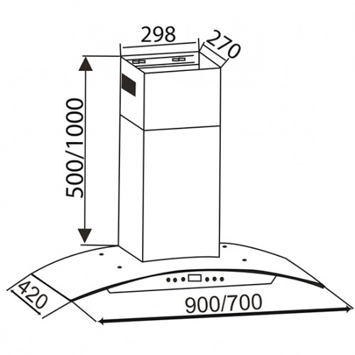 Máy Hút Mùi Kính Cong Canzy CZ 0470-Điều Khiển Từ Xa-Hút Khói- Khử Mùi Nhà Bếp -Hàng Chính Hãng -Bảo Hành 24 Tháng