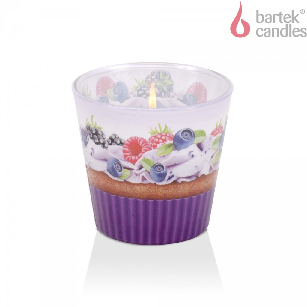 Ly nến thơm Bartek Candles BAT5568 Fruit Muffins 115g (Hương bánh hoa quả)