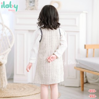 [25.6 GIẢM 40K ĐƠN 299K] Váy dạ cho bé gái ILABY sát nách [V55]