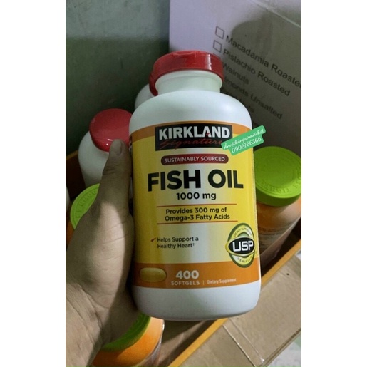 [MỚI MỚi 05/2025]Viên Uống Dầu Cá Fish Oil 1000mg Kirkland Signature - 400 Viên
