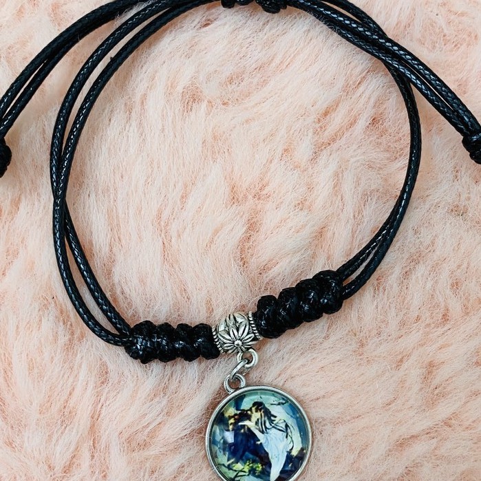 (1 chiếc) Vòng tay Ma Đạo Tổ Sư hôn môi lắc tay dây đen