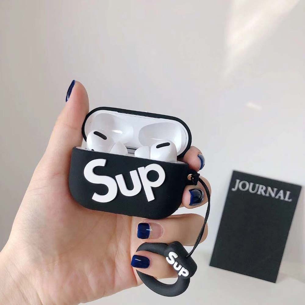 Case Airpods - Ốp Airpods 1/2/3 ( Pro ) - Supreme móc tròn