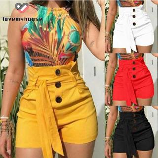 Hot quần short lưng cao màu trơn cho nữ