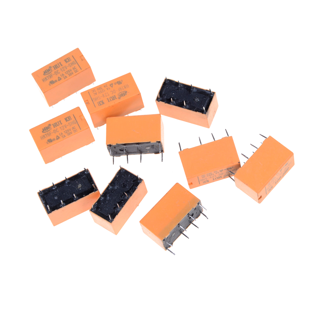 Set 10 Rơ Le Hk19f-dc12v-shg Dc 12v Dpdt 8pin Pcb Realplay Chuyên Dụng