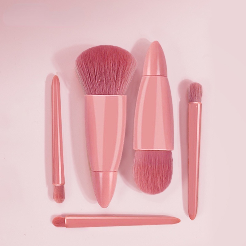 Set 5 Cọ Trang Điểm Kèm Gương Trang Điểm Dễ Mang Theo Đa Năng