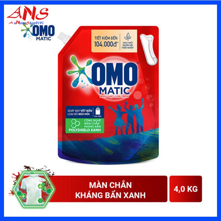 Nước giặt Omo Matic túi 4kg/3.7kg