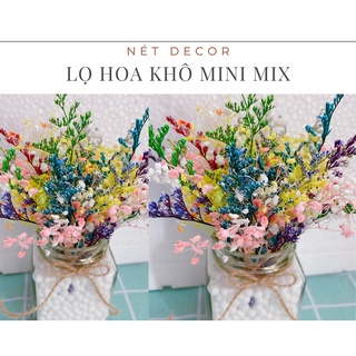 🍁 set hoa khô mix tặng kèm lọ thủy tinh trang trí🍁 lọ hoa khô trang trí phòng🍁