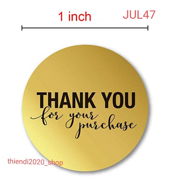 JUL47-STICKER-Tem chữ " Thank you" << Đ.KINH 2.5CM, 500TEM/CUON