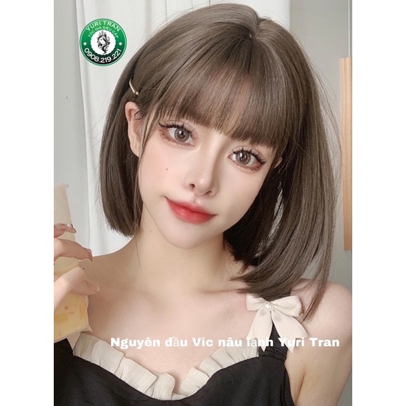 TÓC GIẢ VIC NÂU LẠNH NGUYÊN ĐẦU  tặng kèm lưới trùm xịn