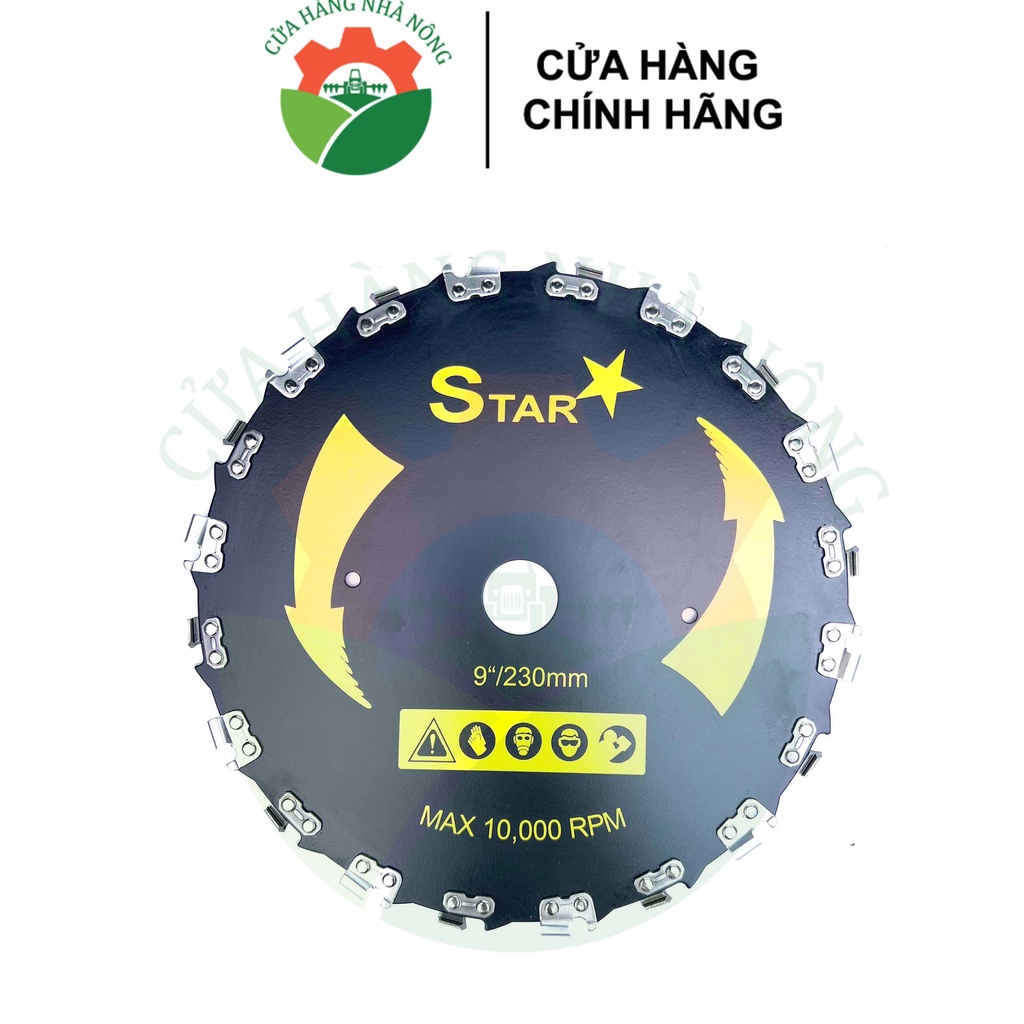 Lưỡi cắt cỏ STAR tròn mắc sên 230mm cao cấp