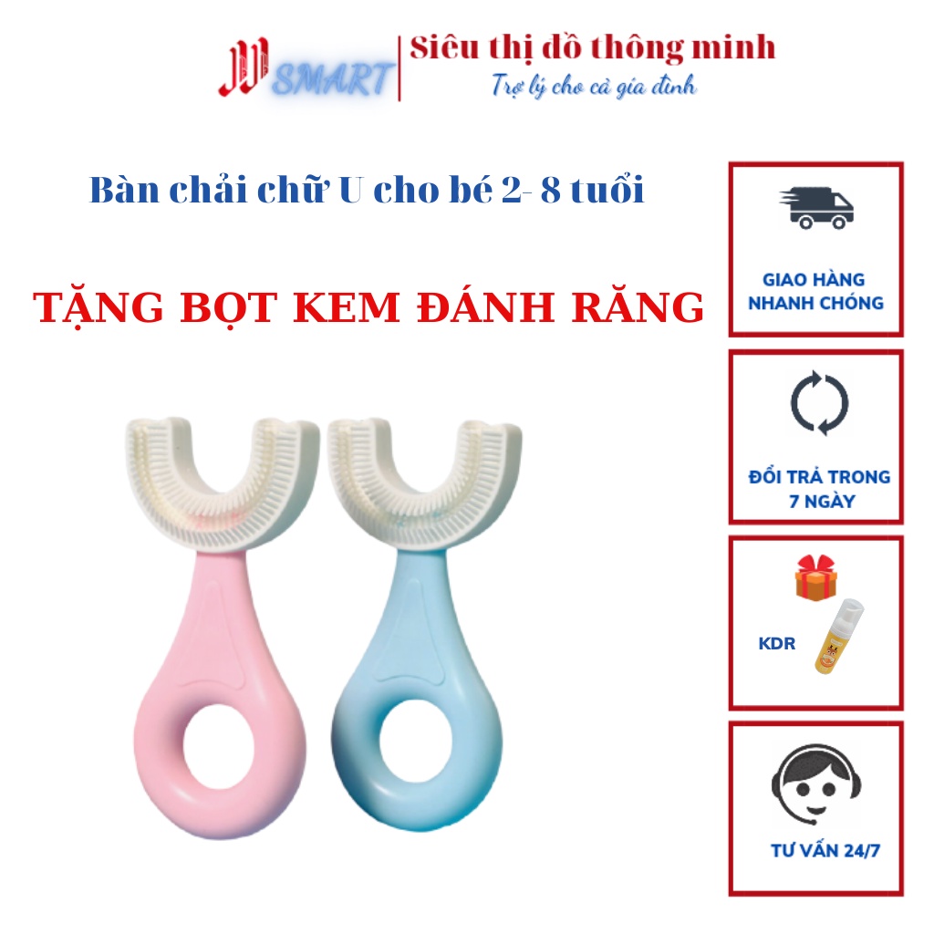 Bàn Chải Đánh Răng Chữ U Thông Minh Chất Liệu Silicon Cho Bé Từ 2 - 6 Tuổi